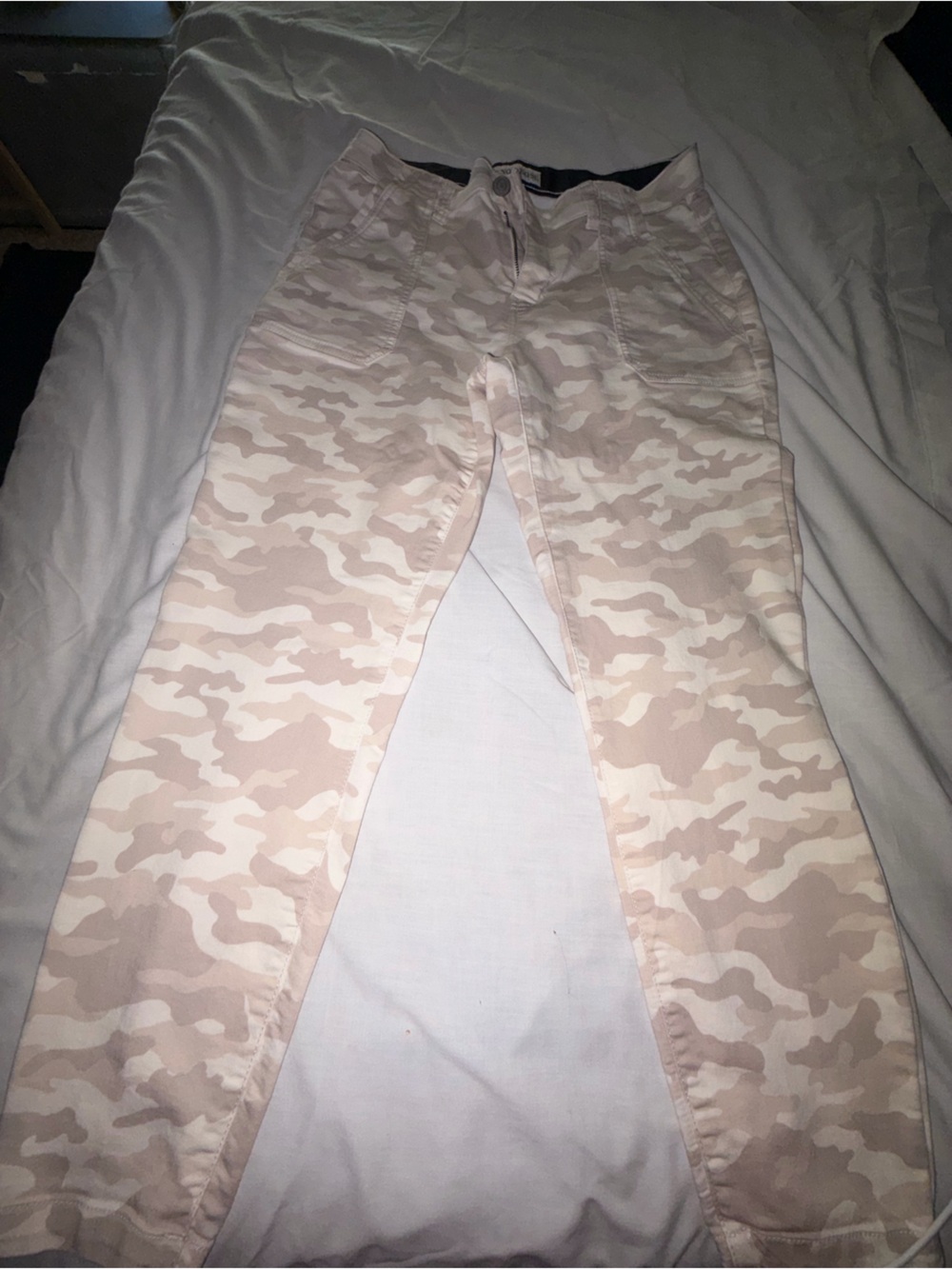 Beige Camo Cargo Pants - Neutral Camo Print